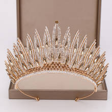 Crown Crystal Beauty Pageant Big Wedding Tiara Rhinestone Queen Tiaras And Crowns Diadem Hair Jewelry Wedding Hair Accessories 2024 - buy cheap