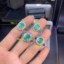 Anel de casamento feminino, esmeralda vintage para mulheres 7mm * 9mm, anel natural de esmeralda, 925, joias de esmeralda 2024 - compre barato