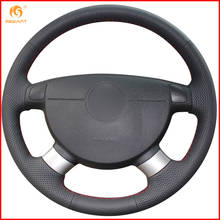 Black Genuine Leather Car Steering Wheel Cover for Chevrolet Lova Chevrolet Aveo Buick Excelle Daewoo Gentra 2013-2015 Parts 2024 - buy cheap