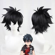 Kemono Jihen Kabane Kusaka Cosplay Wig Men Short Black Synthetic Hair Halloween Anime Props + Wig Cap 2024 - buy cheap