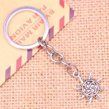 20pcs New Fashion Keychain 23x18mm sun Pendants DIY Men Jewelry Car Key Chain Ring Holder Souvenir For Gift 2024 - buy cheap