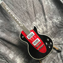 Novo personalizado guitarra elétrica mogno madeira corpo e pescoço cor vermelha e preta frete grátis 2024 - compre barato