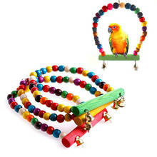 1PCS Bird Hanging Perch Wooden Creative Parrot Swing Parrot Perch Parrot Hanging Toy Parrots Hanging Swing Cage Pet Supplies 2024 - buy cheap