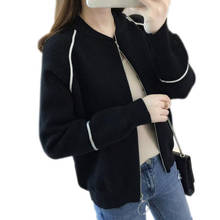 Women Sweater 2022 New Arrival Autumn And Winter Loose Zipper Female Knitted Cardigan Coat Black Blue Gray Korean style A66 2024 - buy cheap