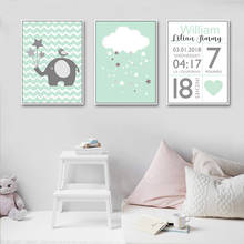 Póster personalizado de imágenes de nacimiento para dormitorio de bebé, lienzo de arte de pared, pintura de dibujos animados, decoración Nórdica 2024 - compra barato