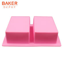 BAKER DEPOT handmade soap mold silicone mold for bread cake pasttry baking 2 hole handmade soap resin tool  2024 - buy cheap