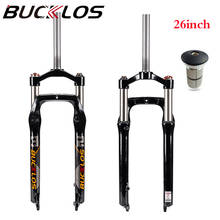 BUCKLOS 26 gordo horquilla bicicleta MTB bicicleta suspensión horquilla 1-1/8 "de 100mm disco de freno de horquilla de nieve para 4,0 neumático tubo recto parte de bicicleta 2024 - compra barato