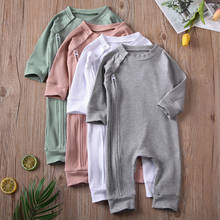New Fashion 0-24M Baby Autumn Romper Toddler Baby Boy Girl Kinting Long Sleeve Zipper O-Neck Romper Casual Jumpsuit Outfit 2024 - buy cheap