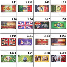 15X30Cm Uk Usa France Brazil Mexico Flag Metal Tin Sign Coffee Pub Club Art Poster Vintage Plaque Wall Cafe Decor Wall Painting 2024 - buy cheap