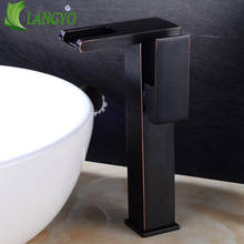 LANGYO ванная комната LED Водопад смеситель для умывальника с одной ручкой кран квадратной хромированной раковины Смеситель BR-713H и BR-714 2024 - купить недорого