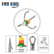 FISH KING Fishing Hooks 5Pcs/Pack 6#8#10#12# Winter Ice Fishing Hooks High Carbon Steel Treble Hook Tackle 2024 - buy cheap