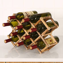 Estantes plegables de madera para vino, soporte para botellas, estante de madera, organizador de almacenamiento para vitrina retro 2024 - compra barato