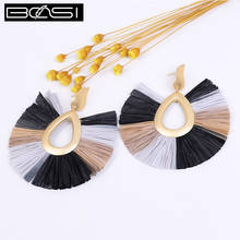 Rattan Tassel Earrings Women Boho Earrings Fashion Jewelry Drop Earrings kpop Earring Accesorios Earings Wholesale Pendientes 2024 - buy cheap