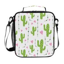 Hot Functional Pattern Cooler Lunch Box Portable Insulated Canvas Lunch Bag Thermal Food Picnic cactus Lunch Bags For Women Kids 2024 - buy cheap