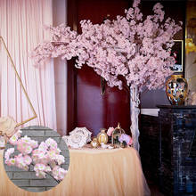 Cerezo Artificial Rosa Sakura rama seda Diy flores artificiales 120cm Floral pared boda decoración hogar al aire libre 2024 - compra barato