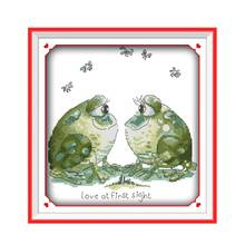 Frog cross stitch kit cartoon 11ct count canvas stitches embroidery DIY handmade needlework plus 2024 - buy cheap