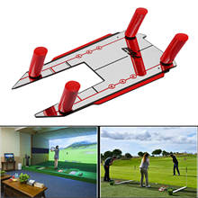 Treinador de golf portátil de acrílico, 20x12 polegadas, espelho de alinhamento, acessórios para treino 2024 - compre barato