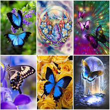 DIY Butterfly 5D Diamond Painting Resin Animal Mosaic Diamond Embroidery Cross Stitch Full Round/Square Home Decor Wall Art Gift 2024 - compre barato