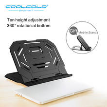 COOLCOLD подставка для ноутбука 360 ° регулируемая охлаждающая подставка для ноутбука портативный складной кронштейн для ноутбука поддержка планшета для 12-15 дюймов 2024 - купить недорого