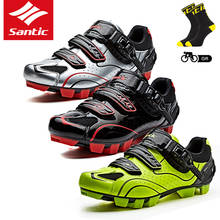 Santic-zapatos de ciclismo para hombre, zapatillas deportivas para ciclismo de montaña, color negro 2024 - compra barato