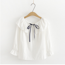 Camisa de lolita japonesa estudante doce vintage de renda oca gola virada para baixo camisa vitoriana kawaii menina gótica lolita top loli 2024 - compre barato