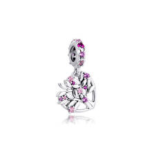 Fits Pandora Bracelets Real 925 Sterling Silver Pink Heart Family Tree Dangle Charm Beads for Women Jewelry DIY Making Kralen 2024 - buy cheap