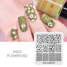KADS-placas de estampado de uñas, flores 052, hojas, líneas onduladas, diseño de encaje, plantilla de plantilla, placa de transferencia de Arte de uñas 2024 - compra barato