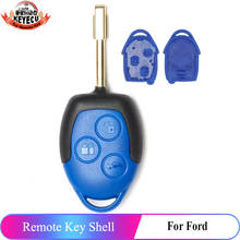 KEYECU 3 Button Remote Car Key Case Shell Fob for Ford Transit WM VM 2006-2014 P/N: 6C1T15K601AG Black Head FO21 Blade 2024 - buy cheap