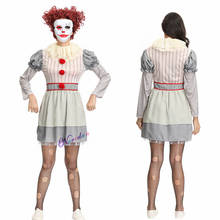 Клоун Стивен Кинг это Косплей Костюм Pennywise костюм женский костюм Необычные Хэллоуин наряд костюм страшный клоун костюм 2024 - купить недорого