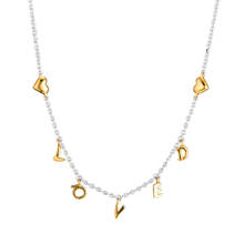 Блестящее ожерелье Love Script Collier, Женские Ювелирные изделия из стерлингового серебра, золотые ожерелья-чокер для женщин, модная серебряная цепочка 2024 - купить недорого