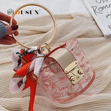 Fashion Clear Mini Women Handbag Metal Handle Case Shape Women Bag Scraf Ladies Party Bag Female Chain Crossbody Bag Designer 2024 - buy cheap