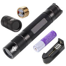 365nm UV Purple Light LED Flashlight Jade test Jewelry Identification Fluorescence detection 18650 Torch w/ battery and charger 2024 - buy cheap