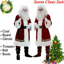 Disfraz de Papá Noel para adultos, traje de Navidad de lujo, S-2XL, 6 uds. 2024 - compra barato