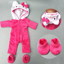 Doll Clothes for 43cm Born Baby Dolls Coat Cute Cat Hooded Set for 17 Inch Baby Doll Winter Clothes Best Gift for Kids 2024 - buy cheap