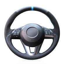 Funda antideslizante para volante de coche, cosida a mano, de cuero de ante negro, para Mazda 3 Mazda Axela 6 Atenza Mazda 2 CX-3 CX 2024 - compra barato