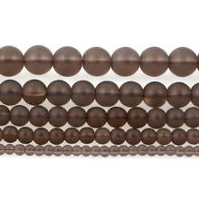 Natural Stone Frosted Tawny Transparent Charm Round Loose Beads For Jewelry Making Needlework Bracelet DIY Strand 4-12 MM 2024 - buy cheap