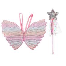 Cute Children Costumes Performance Props Gradient Color Butterfly Princess Angel Wings Fairy Stick Kids Dress Up Playing Toys 2024 - buy cheap
