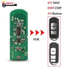 Kutery placa de circuito chave de carro controle remoto 10 60 m, para mazda cabeça de 3/4 botões 433mhz 49 chip 2024 - compre barato