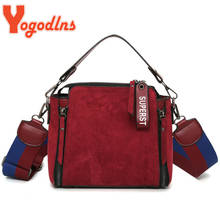 Yogodlns Vintage Matte Shoulder Bag PU Leather Crossbody Bag Wide Shoulder Strap Bucket Bag 2021 Fashion Messenger Handbag sac 2024 - buy cheap