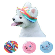 Gorra de lona con orificios para las orejas para perro, visera para la playa, sombrero para cachorro, accesorios para tocado, gorras para perros 2024 - compra barato