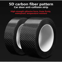 5CM Carbon fiber Car Stickers Protector Strip Auto Threshold Bumper Anti Scratch Tape Collision Scuff DIY Paste Protection Film 2024 - buy cheap