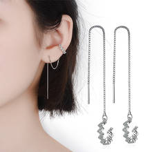 Cuff Earring Clips With Chain Tassel CZ Crystal High Quality Earcuff  Elegant Ear Jewelry For Lady Girls 2024 - buy cheap