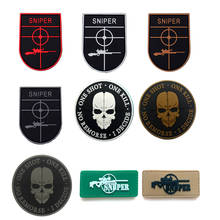 Black Sniper Bear Dog Skull Airsoft Hunter Tactical Army 3D PVC Rubber Patch With Hook Badge Emblem DIY Patches for Clothing 2024 - buy cheap