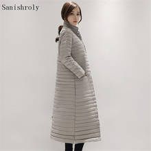 Sanishroly 2021 New Plus Size 2XL Autumn Winter Women's Long Ultra Light Down Coat Parka Female Slim White Duck Down Jakcet 1163 2024 - buy cheap