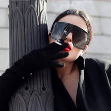 Black Oversized Plastic Women's Sunglasses Luxury Trendy huge Famous Brand Mask Shaped Sun Glasses Men Bulk Shades Big Frame 2024 - buy cheap