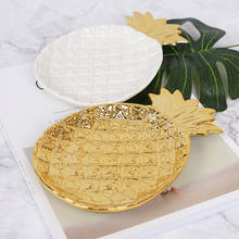 Ceramic Pineapple Storage Tray Golden Pineapple Shaped Jewelry Tray Pastry Dried Fruit Plate Fruit Plate Organizer 2024 - buy cheap