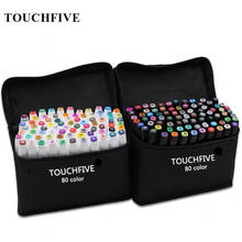 TOUCHFIVE-rotulador de doble punta, marcador gráfico de Alcohol para bocetos, suministros de arte de pintura de cómic, 30, 40, 60, 80, 168 colores 2024 - compra barato