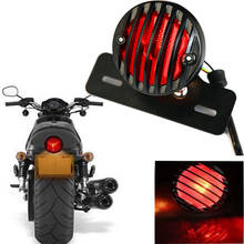 Parrilla de aluminio para motocicleta, luz trasera de freno, lámpara trasera, montaje de placa de matrícula, compatible con Harley Cruiser Cafe Racer Bobber Chopper 2024 - compra barato