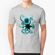 Octopus Aqua Summer Funny T Shirt For Men Women Lightning Electric Aqua Glow Night Dark Green Kraken Octopus Sea Creature Ocean 2024 - buy cheap