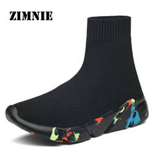 ZIMNIE Sneakers Woman Men Knit Upper Breathable Sport Shoes Sock Boots Woman Chunky Shoes High Top Running Shoes For Men Women 2024 - buy cheap